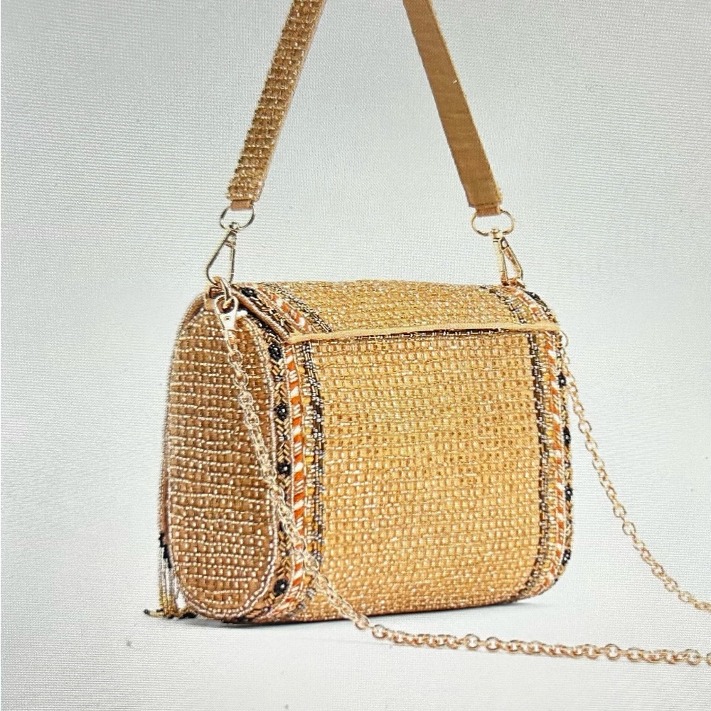 Gold Flame Embellished Shoulder Bag - Picture 4 of 11
